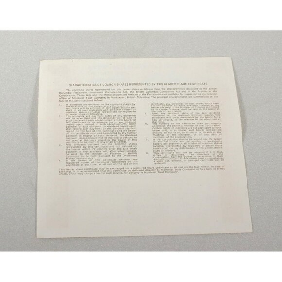 6 Share Certificates British Columbia Resources Investment Corporation BCRIC - Picture 4 of 4